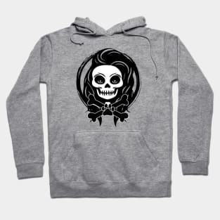 Female Pet Sitter Skull and Crossbones Black Logo Hoodie